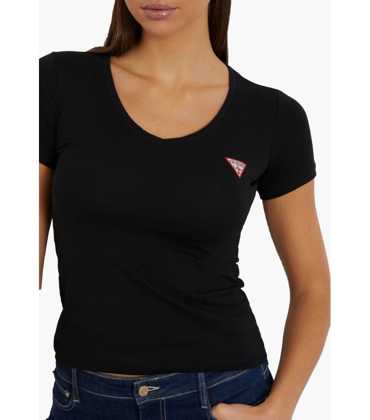 Women T-Shirts - Tops V.Mini Black Cotton Guess