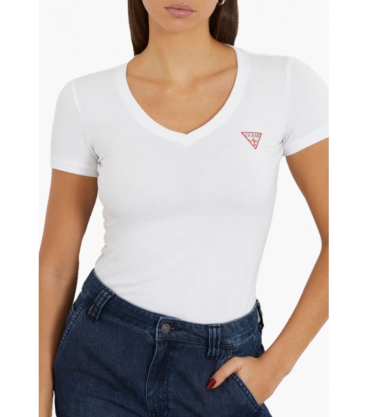 Women T-Shirts - Tops V.Mini White Cotton Guess