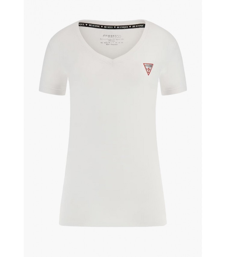 Women T-Shirts - Tops V.Mini White Cotton Guess