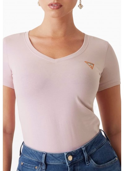 Women T-Shirts - Tops V.Mini Pink Cotton Guess