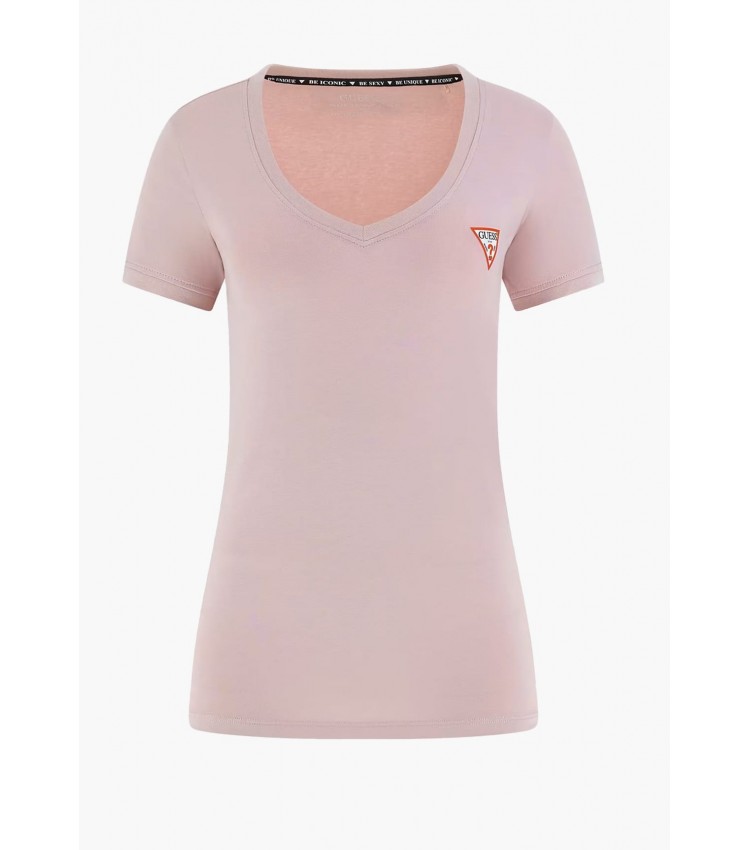 Women T-Shirts - Tops V.Mini Pink Cotton Guess