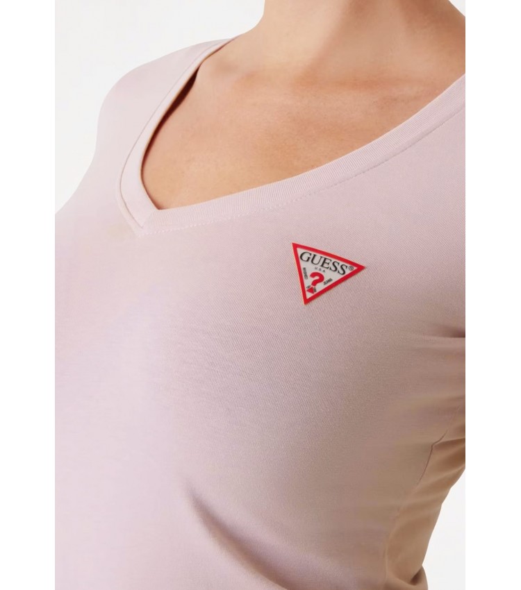 Women T-Shirts - Tops V.Mini Pink Cotton Guess