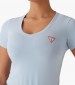 Women T-Shirts - Tops V.Mini LightBlue Cotton Guess