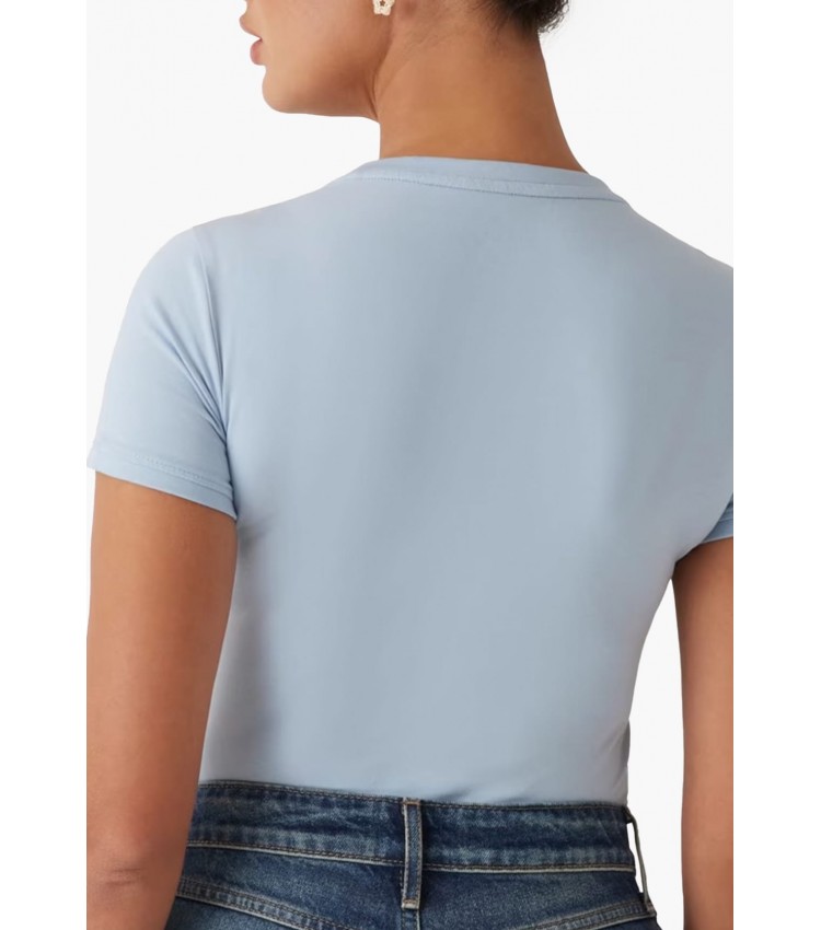 Women T-Shirts - Tops V.Mini LightBlue Cotton Guess