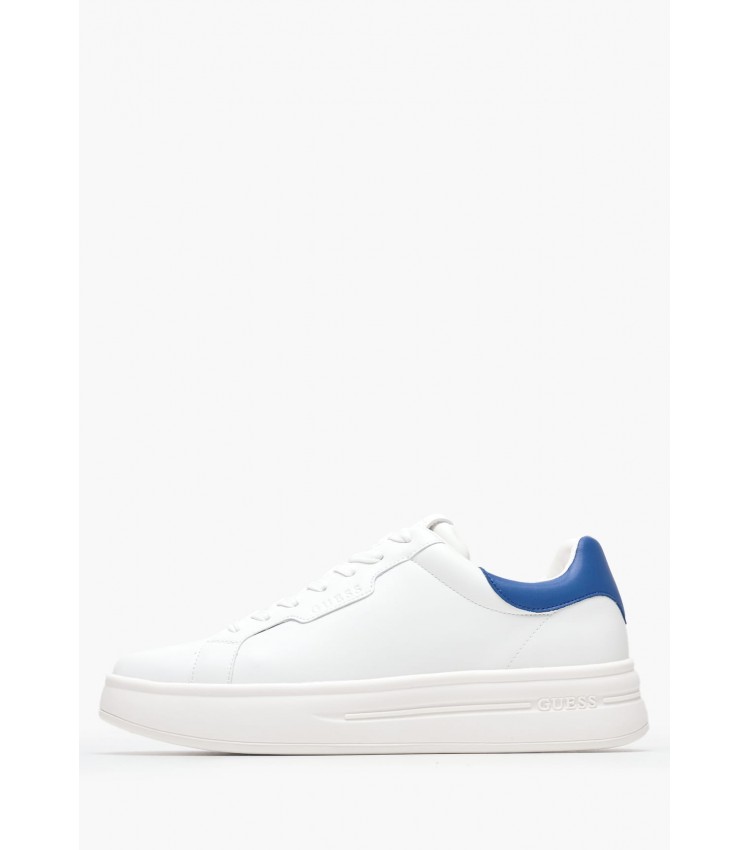 Men Casual Shoes Winno.B White Leather Guess