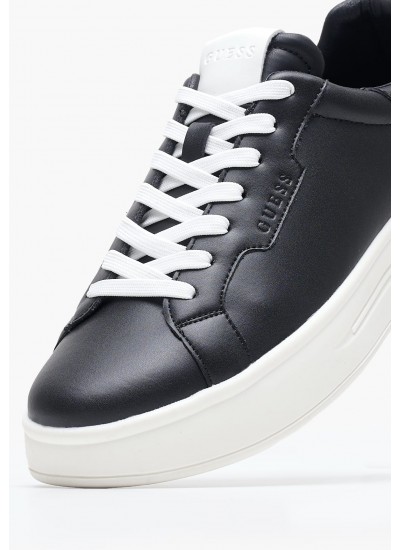 Men Casual Shoes Winno Black Leather Guess