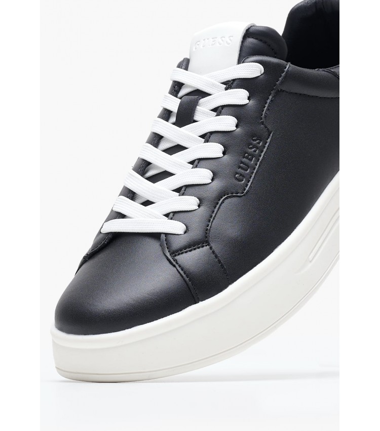 Men Casual Shoes Winno Black Leather Guess