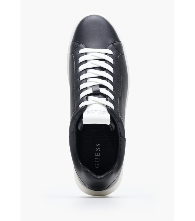 Men Casual Shoes Winno Black Leather Guess