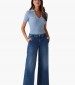 Women Trousers Zoya.Wide DarkBlue Cotton Guess