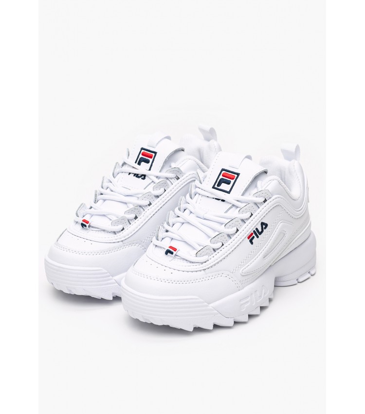 Παιδικά Παπούτσια Casual Disruptor.Kds Άσπρο ECOleather Fila