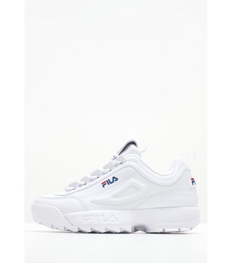 Γυναικεία Παπούτσια Casual Disruptor2.Premium Άσπρο ECOleather Fila