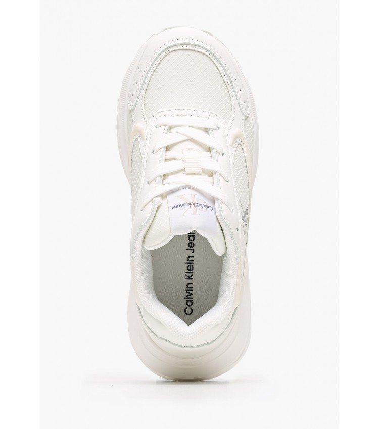 Παιδικά Παπούτσια Casual Ck.Laceup Άσπρο ECOleather-Ύφασμα Calvin Klein