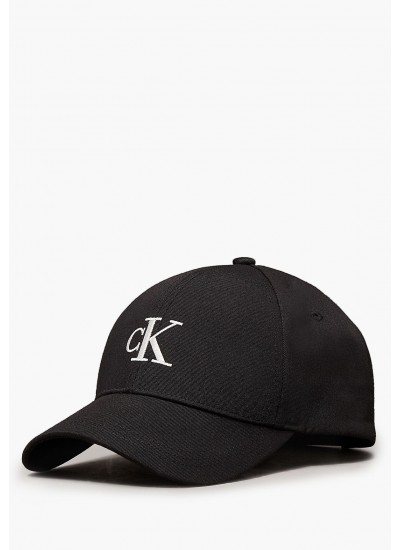 Ανδρικά Καπέλα Embro.Cap Μαύρο Ύφασμα Calvin Klein