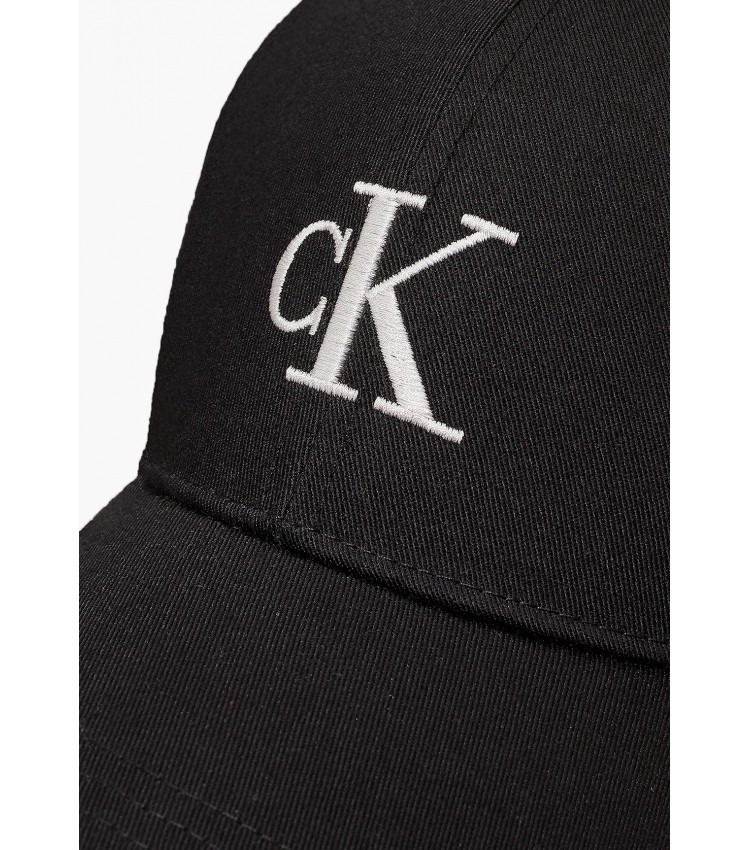 Ανδρικά Καπέλα Embro.Cap Μαύρο Ύφασμα Calvin Klein