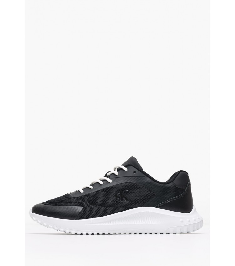 Men Casual Shoes Eva.Runner.Mesh Black Leather-Fabric Calvin Klein