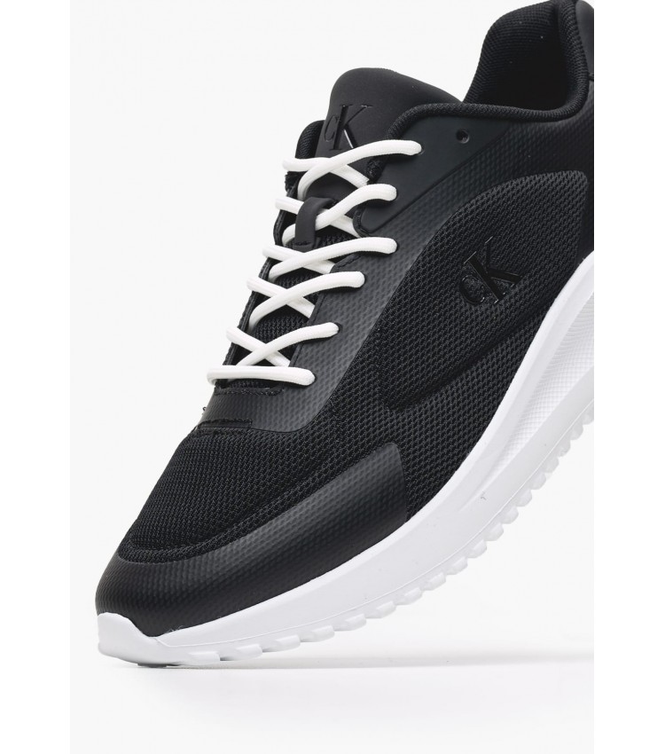 Men Casual Shoes Eva.Runner.Mesh Black Leather-Fabric Calvin Klein