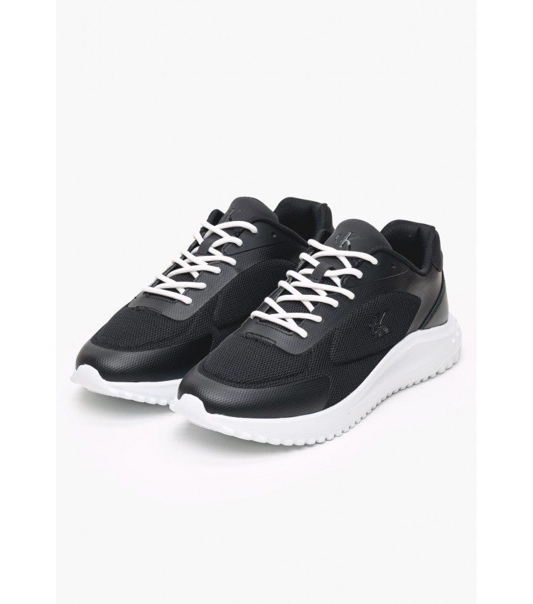 Men Casual Shoes Eva.Runner.Mesh Black Leather-Fabric Calvin Klein