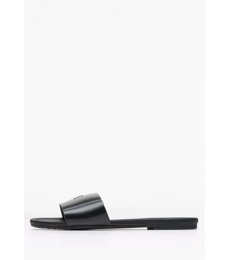 Women Flats Flat.Slide Black ECOleather Calvin Klein