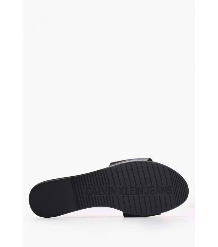 Women Flats Flat.Slide Black ECOleather Calvin Klein