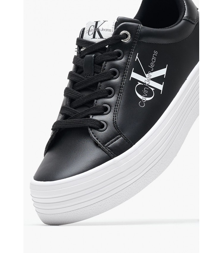 Γυναικεία Παπούτσια Casual Flatform.Vulc Μαύρο Δέρμα Calvin Klein