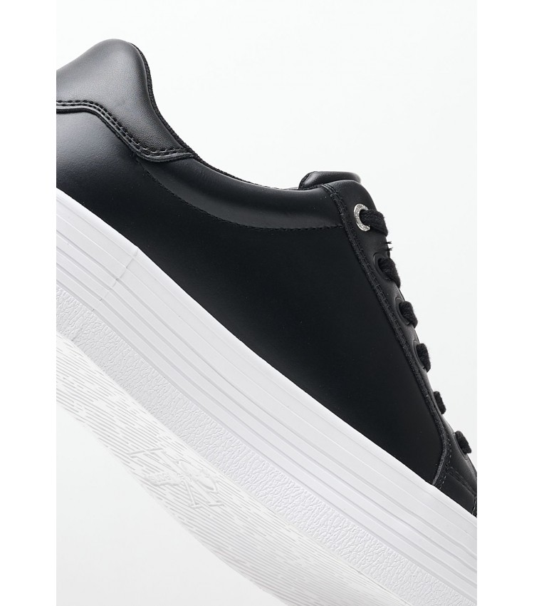 Γυναικεία Παπούτσια Casual Flatform.Vulc Μαύρο Δέρμα Calvin Klein