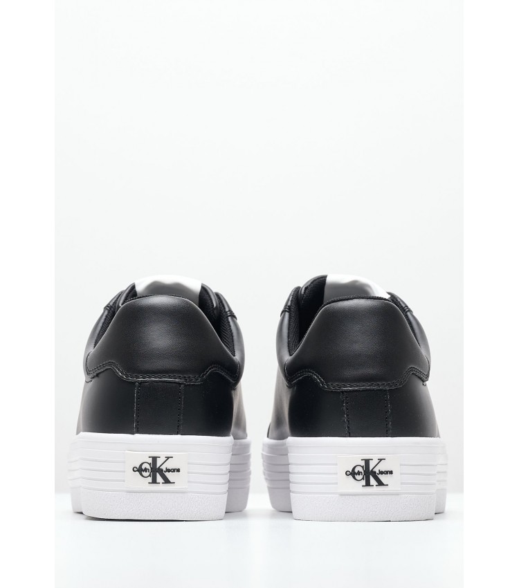 Γυναικεία Παπούτσια Casual Flatform.Vulc Μαύρο Δέρμα Calvin Klein