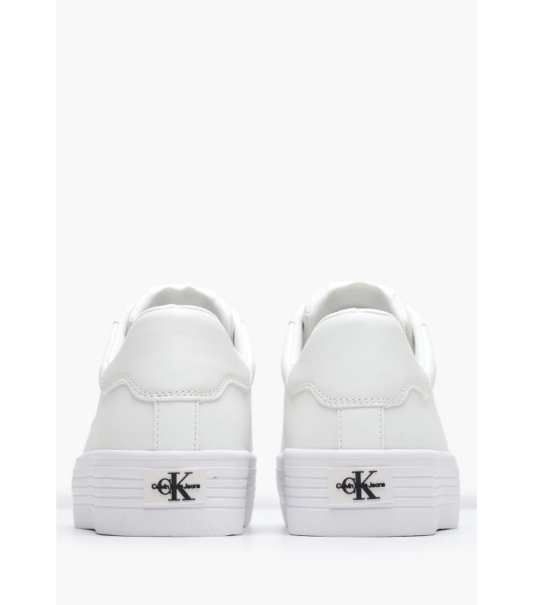 Γυναικεία Παπούτσια Casual Flatform.Vulc Άσπρο Δέρμα Calvin Klein