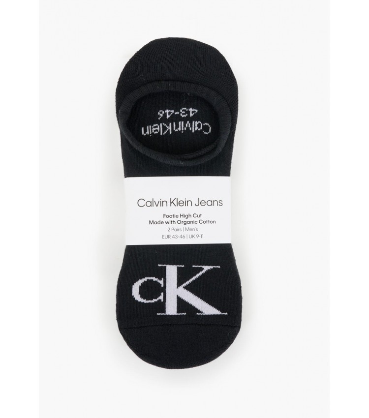 Ανδρικές Κάλτσες Footie.High Μαύρο Βαμβάκι Calvin Klein