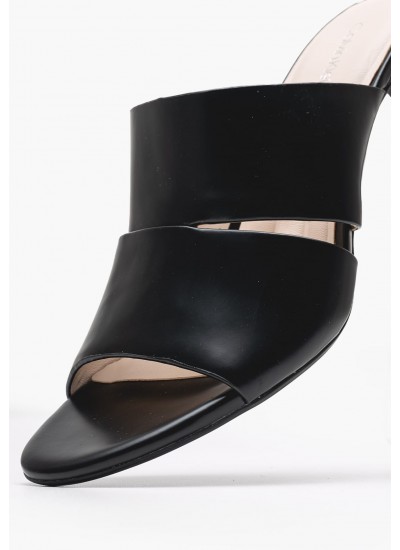 Γυναικεία Mules Heel.M Μαύρο Δέρμα Calvin Klein