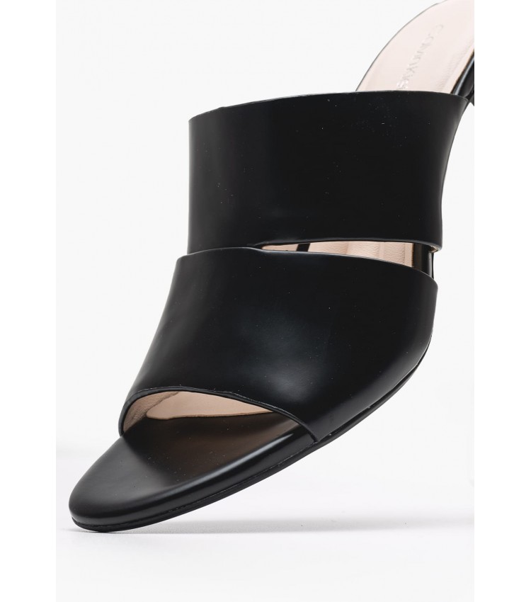 Γυναικεία Mules Heel.M Μαύρο Δέρμα Calvin Klein