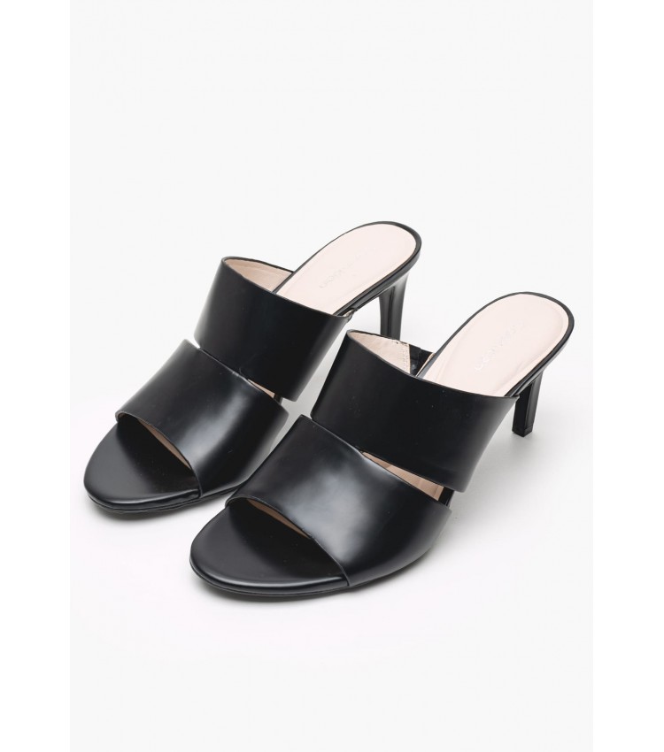 Γυναικεία Mules Heel.M Μαύρο Δέρμα Calvin Klein