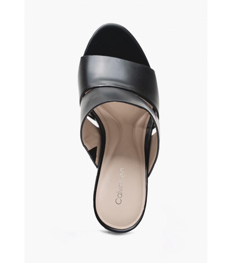 Γυναικεία Mules Heel.M Μαύρο Δέρμα Calvin Klein