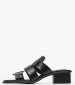 Women Mules Heel.Square Black Leather Calvin Klein