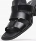 Women Mules Heel.Square Black Leather Calvin Klein