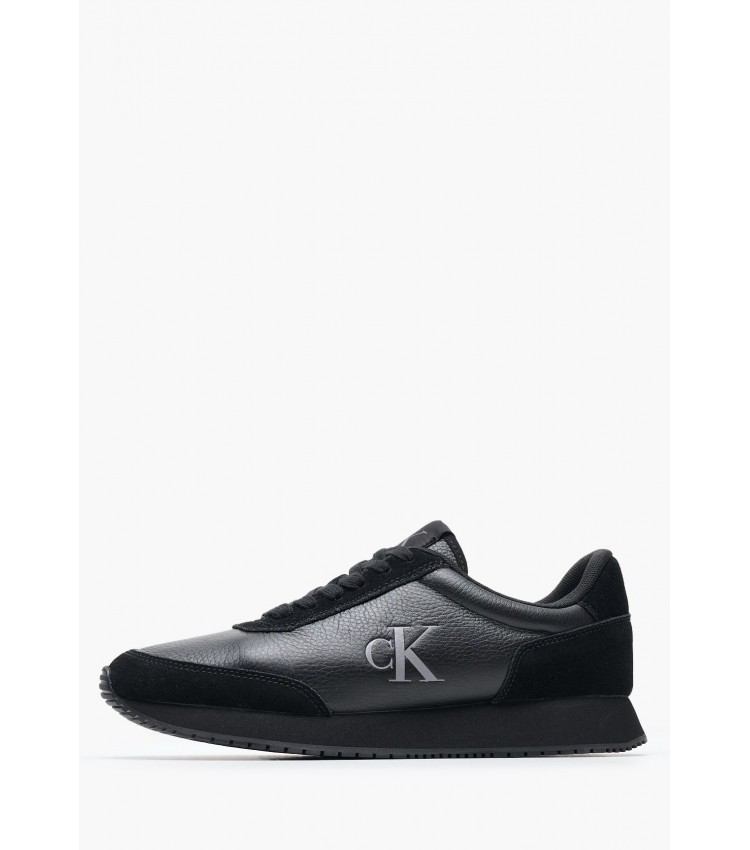 Women Casual Shoes Laceup.Mg Black Leather-Buckskin Calvin Klein