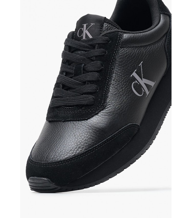 Women Casual Shoes Laceup.Mg Black Leather-Buckskin Calvin Klein