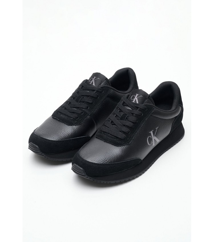 Women Casual Shoes Laceup.Mg Black Leather-Buckskin Calvin Klein