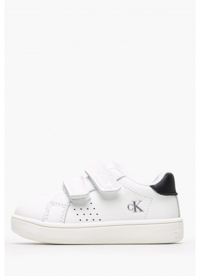 Kids Casual Shoes Low.Cut White ECOleather Calvin Klein