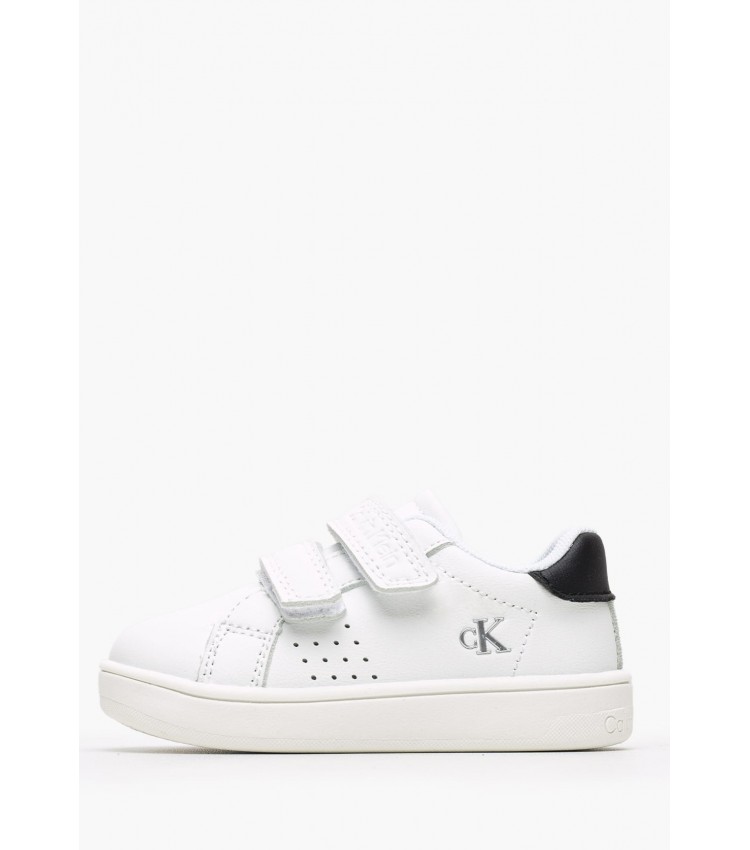 Kids Casual Shoes Low.Cut White ECOleather Calvin Klein