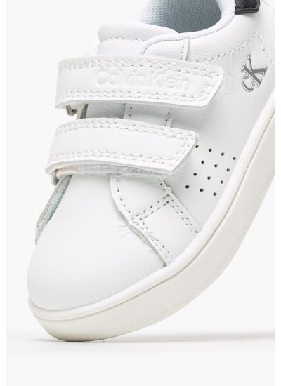 Kids Casual Shoes Low.Cut White ECOleather Calvin Klein