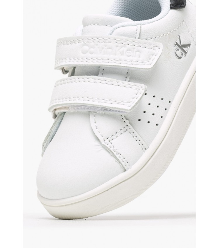 Kids Casual Shoes Low.Cut White ECOleather Calvin Klein