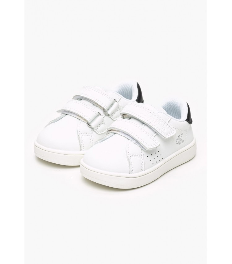 Kids Casual Shoes Low.Cut White ECOleather Calvin Klein