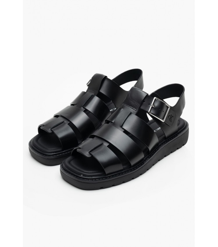 Women Platforms Low Molded.Sdl Black Leather Calvin Klein