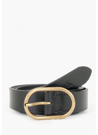 Γυναικείες Ζώνες Pin.Buckle Μαύρο Δέρμα Calvin Klein