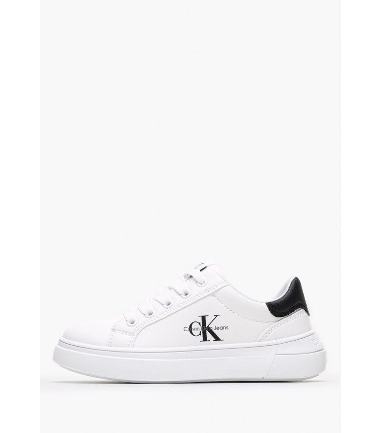 Kids Casual Shoes Rc.Lowcut White ECOleather-Fabric Calvin Klein