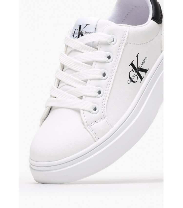 Kids Casual Shoes Rc.Lowcut White ECOleather-Fabric Calvin Klein