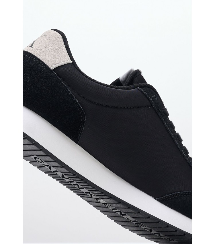 Men Casual Shoes Retro.Iconic Black Buckskin-Fabric Calvin Klein