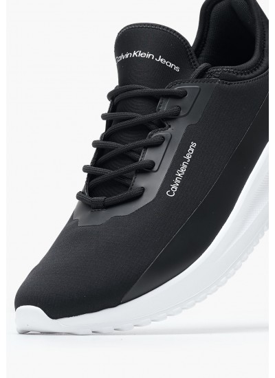 Ανδρικά Παπούτσια Casual Runner.Inst Μαύρο ECOleather-Ύφασμα Calvin Klein