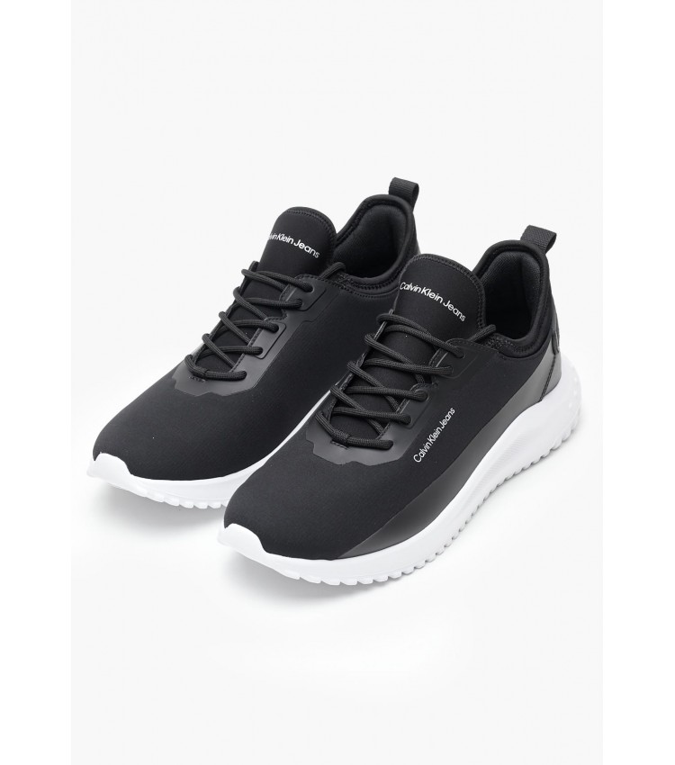 Ανδρικά Παπούτσια Casual Runner.Inst Μαύρο ECOleather-Ύφασμα Calvin Klein