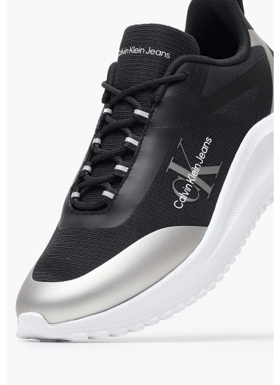 Γυναικεία Παπούτσια Casual Runner.Lw Μαύρο Ύφασμα Calvin Klein